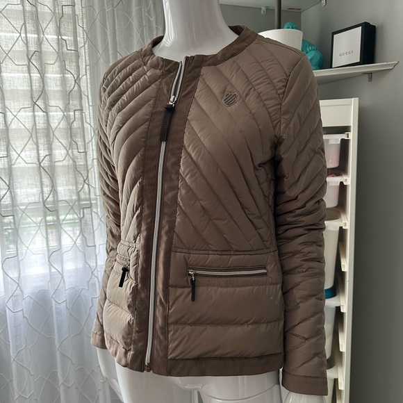 K-Swiss Brown Puffer Jacket with Quilted Design - Picture 6 of 6